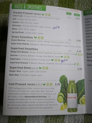 Menu photo 2 dean & david Kiel, SH