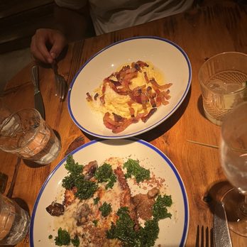 Benzina - Spaghetti and mushroom ravioli - Italian Near Me - Barcelona, B Benzina - Spaghetti and mushroom ravioli - Italian Near Me - Barcelona, B