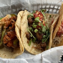 Beef bulgolgi, Korean pork & Midwest taco