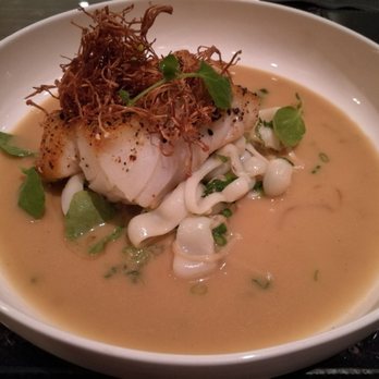 Estuary - Cod, fried mushrooms, cuttlefish noodles, and super flavorful umami fish broth. Super complex, much meows! - Seafood Near Me - Washington, DC, District of Columbia Estuary - Cod, fried mushrooms, cuttlefish noodles, and super flavorful umami fish broth. Super complex, much meows! - Seafood Near Me - Washington, DC, District of Columbia