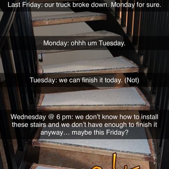 Empire Today - a set of stairs with a sign that says, i can't even - Carpet Installation Near Me