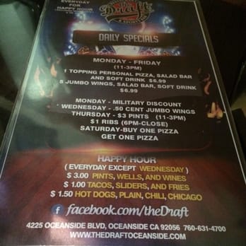 The Draft - Happy hour/Deals - Chicken Wings Near Me - Oceanside, California