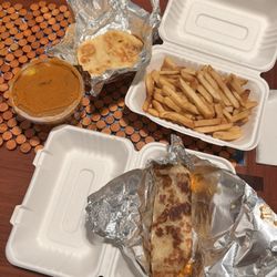 Tandoori Wheels - Paneer tikka masala wrap, butter chicken, loaded masala fries