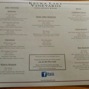 Keuka Lake Vineyards - The tasting menu - Wineries Near Me - Hammondsport, New York Keuka Lake Vineyards - The tasting menu - Wineries Near Me - Hammondsport, New York