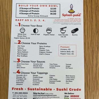 Splash Poke - Menu - Poke Near Me - Fort Lee, New Jersey