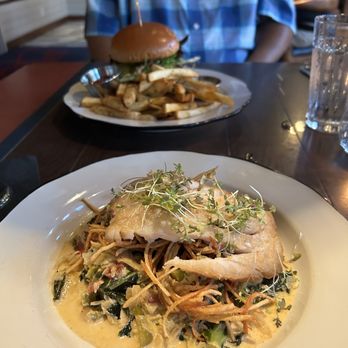Rhett - Market fish of the day. Pan seared fish over collard green stew. - Breakfast & Brunch Near Me - Savannah, Georgia