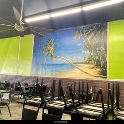 Cuchifrito Restaurant - Part of the colorful, though worn, interior.