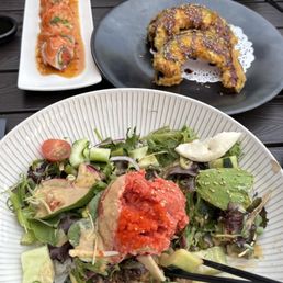 Spicy Tuna Bowl, Pumpkin Tempora, Soft Shell Crab Bao and Northern Lights. Spicy Tuna Bowl, Pumpkin Tempora, Soft Shell Crab Bao and Northern Lights.