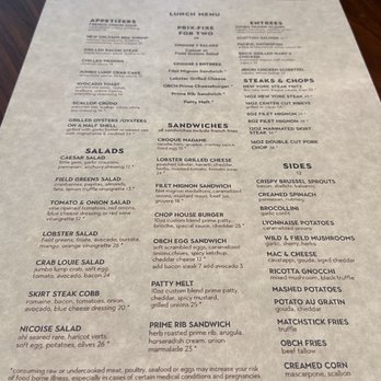 Old Brea Chop House - Current Lunch Menu October 2020 - Steakhouses Near Me - Brea, California Old Brea Chop House - Current Lunch Menu October 2020 - Steakhouses Near Me - Brea, California