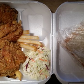 CJ's BBQ & Fish - Fried snapper with fries and coleslaw. - Barbeque Near Me - Vallejo, California