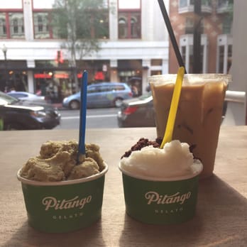 Pitango Gelato & Coffee - Perfect way to end the day... Left to right, pistachio gelato, white grapefruit and orange dark chocolate gelato, iced hazelnut latte. - Coffee & Tea Near Me - Washington, DC, District of Columbia Pitango Gelato & Coffee - Perfect way to end the day... Left to right, pistachio gelato, white grapefruit and orange dark chocolate gelato, iced hazelnut latte. - Coffee & Tea Near Me - Washington, DC, District of Columbia