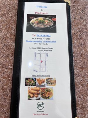 Menu photo 1 Pho House Coquille, OR