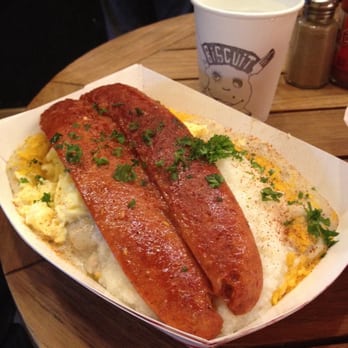 Biscuit Bitch - Hot Bitchy Mess? I think. Biscuits n gravy, scrambled eggs, cheese, grits, hot links. Yum - Breakfast & Brunch Near Me - Seattle, Washington Biscuit Bitch - Hot Bitchy Mess? I think. Biscuits n gravy, scrambled eggs, cheese, grits, hot links. Yum - Breakfast & Brunch Near Me - Seattle, Washington