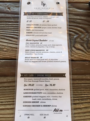 Menu photo 8 East Borough Costa Mesa, CA