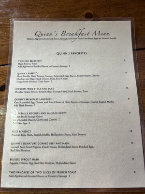Menu photo 8 Quinn's Tavern Plains, MT