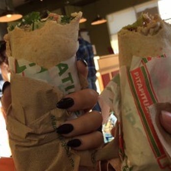 Pita Pit - Hummus veggie wrap and a bacon chicken wrap. Delicious, but expensive! - Mediterranean Near Me - Anchorage, Alaska Pita Pit - Hummus veggie wrap and a bacon chicken wrap. Delicious, but expensive! - Mediterranean Near Me - Anchorage, Alaska
