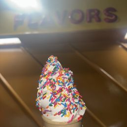 Medium, Vanilla Ice Cream Cone with Rainbow Sprinkles Medium, Vanilla Ice Cream Cone with Rainbow Sprinkles