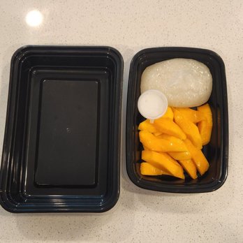 Groove Thai Restaurant - The regular portion size container from Bambu on the left, and Grooves size on right. - Thai Near Me - Rancho Cucamonga, California