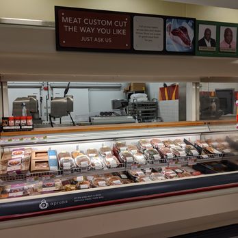 Publix - Inside. Meat counter. You can ask the butchers to cut the meat any way you like it. - Grocery Near Me - Atlanta, Georgia