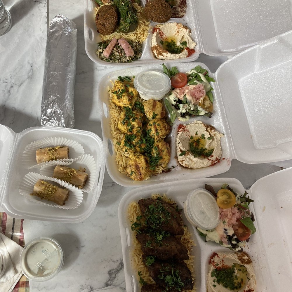 Golden Falafel - Veggie plate, chicken kabab plate, kofta kabab plate and baklava. - Falafel Near Me - Denver, Colorado Golden Falafel - Veggie plate, chicken kabab plate, kofta kabab plate and baklava. - Falafel Near Me - Denver, Colorado