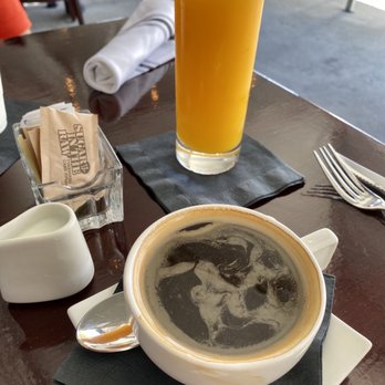The Olive Restobar - The best coffee around, look at that "crema" - Mediterranean Near Me - Downey, California
