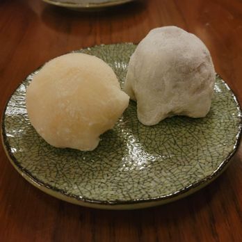 Camelia - Mochi (1 chocolate and 1 'whiskey')   Waste of time and calories - French Near Me - Los Angeles, California