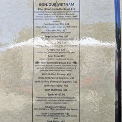 Bonjour Vietnam - Menu