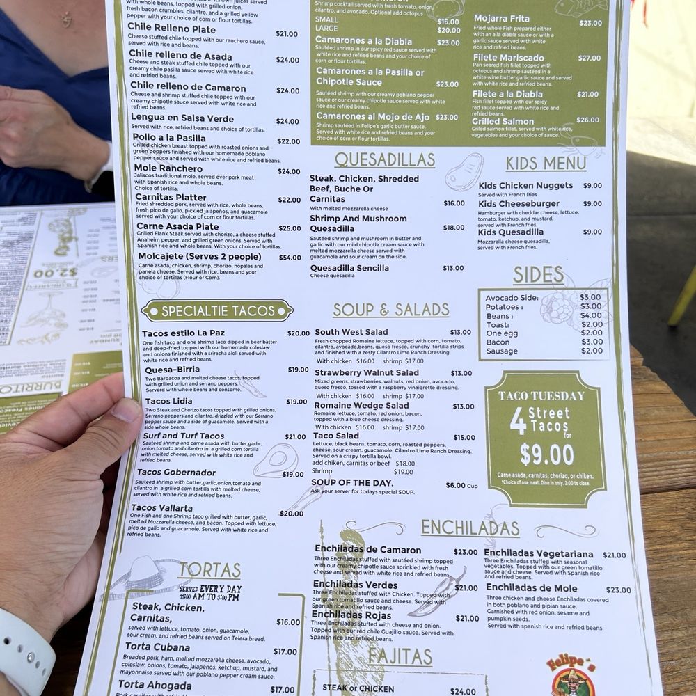 Felipe's - Menu - Mexican Near Me - Palm Springs, California