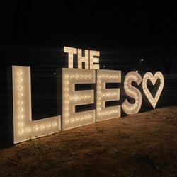 Sunshine Glow Co - Wedding lighted Marquee Letters and Heart. The Lees