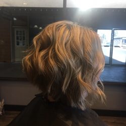 Dolce Vita Salon - Super fun, stacked bob with bold blondes for Miss Nina!
