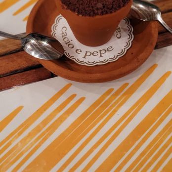 Cacio E Pepe - Spuma di cioccolato bianco, limone peperoncino, zuppetta di melograno - Italian Near Me - New York, New York