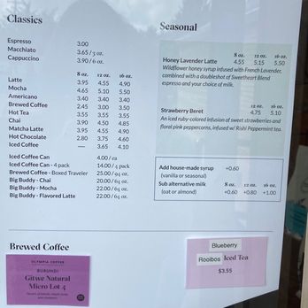 Olympia Coffee - Menu - Coffee & Tea Near Me - Olympia, Washington