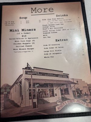 Menu photo 1 Miner's Diner Julian, CA
