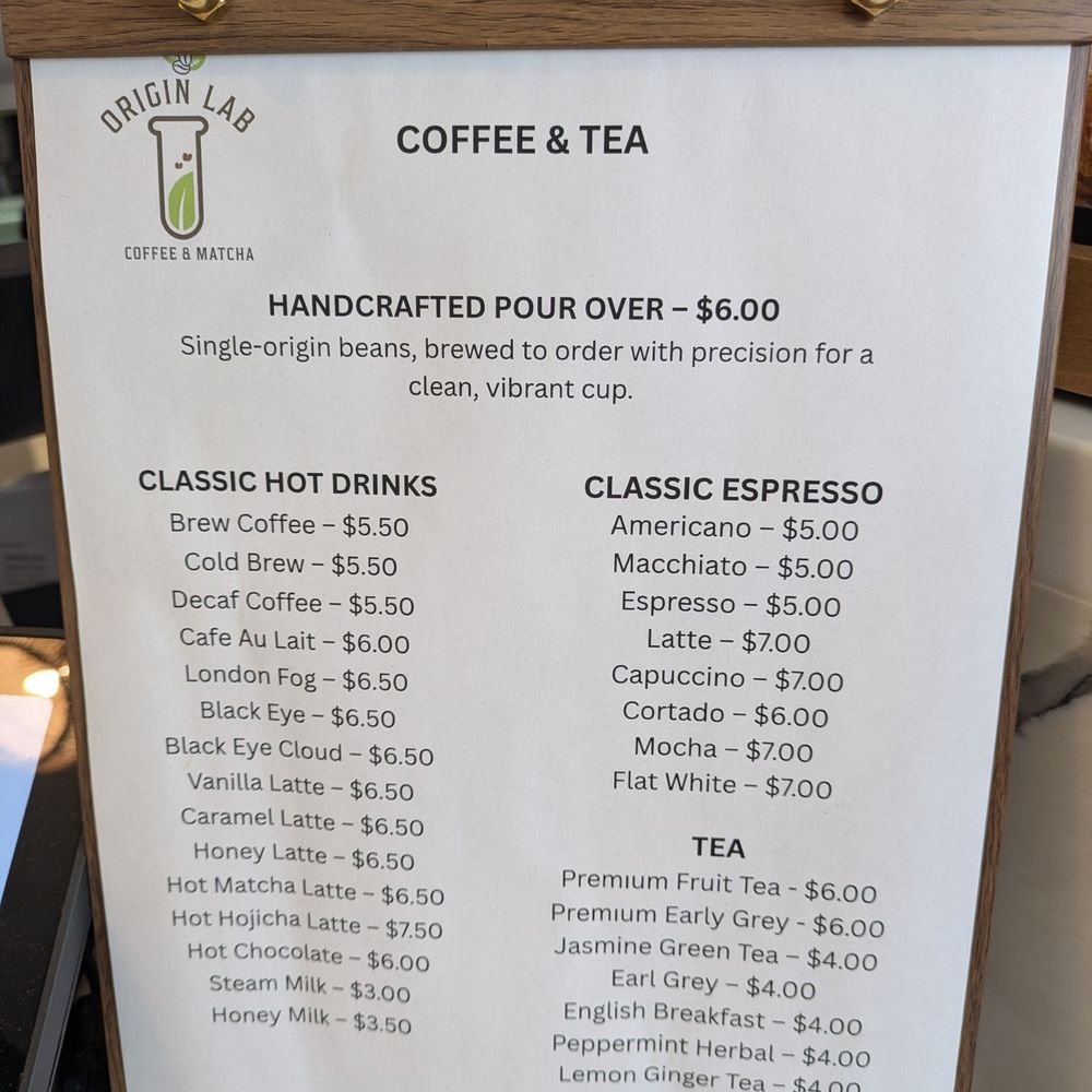 Origin Lab Coffee & Matcha - Many drinks to experiment. - Coffee & Tea Near Me - San Francisco, California