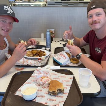 Nation's Giant Hamburgers - The lads enjoying their meals - Desserts Near Me - Stockton, California Nation's Giant Hamburgers - The lads enjoying their meals - Desserts Near Me - Stockton, California