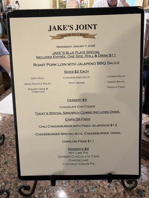 Menu photo 2 Jake's Joint Ardmore, OK