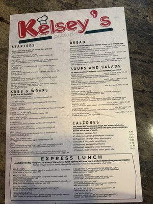 Menu photo 2 Kelsey's Pizza Rockledge, FL