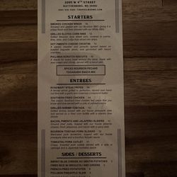 The Pullman - Menu