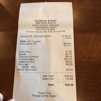 Koi Ramen & Sushi - Spendy - Ramen Near Me - Grand Junction, Colorado