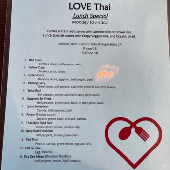 Love Thai Restaurant - Lunch Special Menu - Thai Near Me - Concord, California Love Thai Restaurant - Lunch Special Menu - Thai Near Me - Concord, California