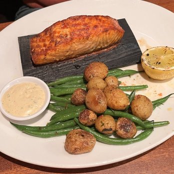 Seasons 52 - Salmon on a slab - Wine Bars Near Me - Cherry Hill, New Jersey Seasons 52 - Salmon on a slab - Wine Bars Near Me - Cherry Hill, New Jersey