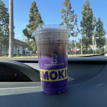 Smoking Tiger Coffee & Bread - Honey Ube Latte - Coffee & Tea Near Me - Buena Park, California