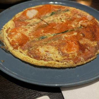 Yori and Sool - Kimchi Shrimp Scallop Pancake - Korean Near Me - New York, New York Yori and Sool - Kimchi Shrimp Scallop Pancake - Korean Near Me - New York, New York