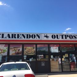 Clarendon Outpost - Front of the convenience store where the restaurant is located in the back.