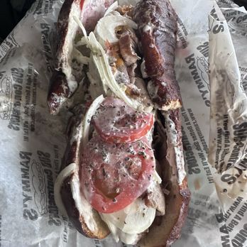 Rammy's SUB Contractors - Italian beef on pretzel roll bun!!!! Delicious!!!!!! - Sandwiches Near Me - Elk Grove Village, Illinois