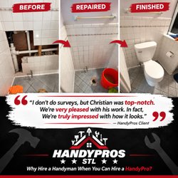 HandyPros STL - Once a plumber completed licensed repair work, HandyPros came in and replaced the tiles and reinstalled the toilet.