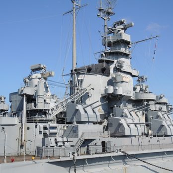 Battleship Cove - Starboard side AA 5" Mk28 twin mounts x5 - Landmarks & Historical Buildings Near Me - Fall River, Massachusetts