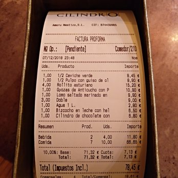 Cilindro - Cuenta 4 personas - Asian Fusion Near Me - Madrid, M