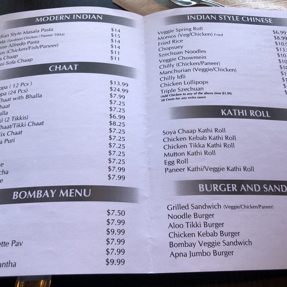 Showshaa - The Modern Taproom - Inside of menu~ (June 2020) - Indian Near Me - Surrey, British Columbia