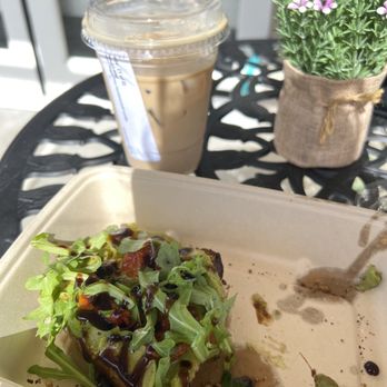 The Rustic Mercantile - Half of my Avocado toast $13 medium iced coffee $8 - Coffee & Tea Near Me - Santa Clarita, California The Rustic Mercantile - Half of my Avocado toast $13 medium iced coffee $8 - Coffee & Tea Near Me - Santa Clarita, California